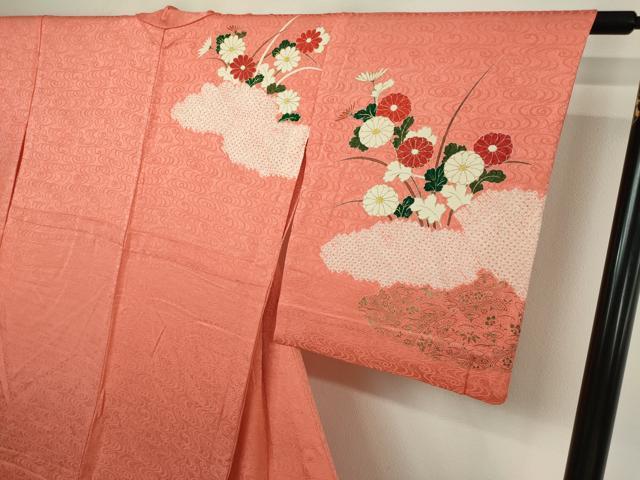 平和屋着物▽訪問着 単衣 駒刺繍 絞り 草花文 金彩 正絹 逸品 DAAU6386sf
