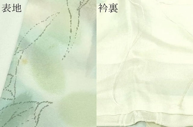 平和屋着物▽上質な小紋　単衣　草花文　正絹　逸品　DAAU6387sf