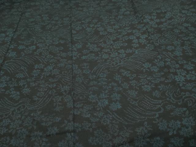平和屋着物▽結城紬 単衣 草花文 正絹 逸品 DAAU6390sf