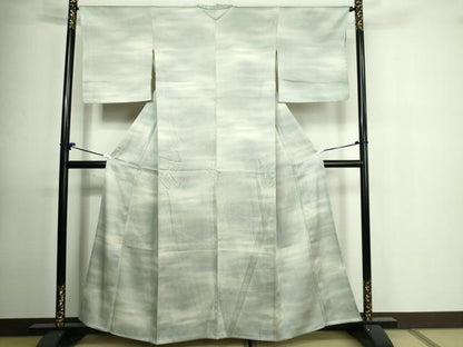 平和屋着物▽上質な小紋　単衣　霞文　暈し染め　正絹　逸品　DAAU6393sf