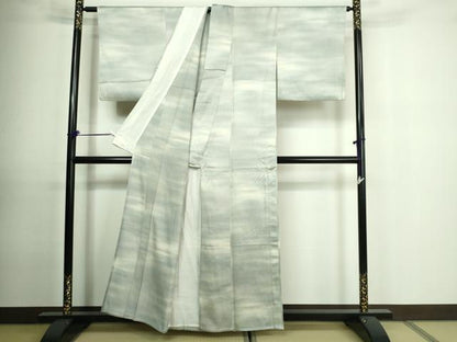 平和屋着物▽上質な小紋　単衣　霞文　暈し染め　正絹　逸品　DAAU6393sf