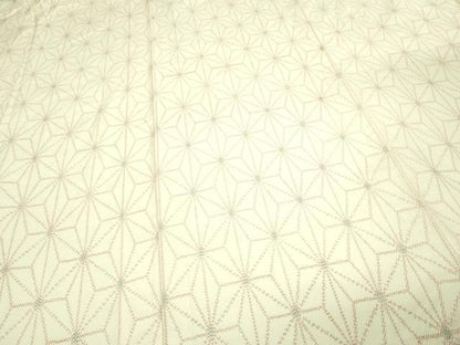 平和屋着物▽上質な紬 単衣 麻の葉文様 ロング丈 正絹 逸品 DAAU6398sf
