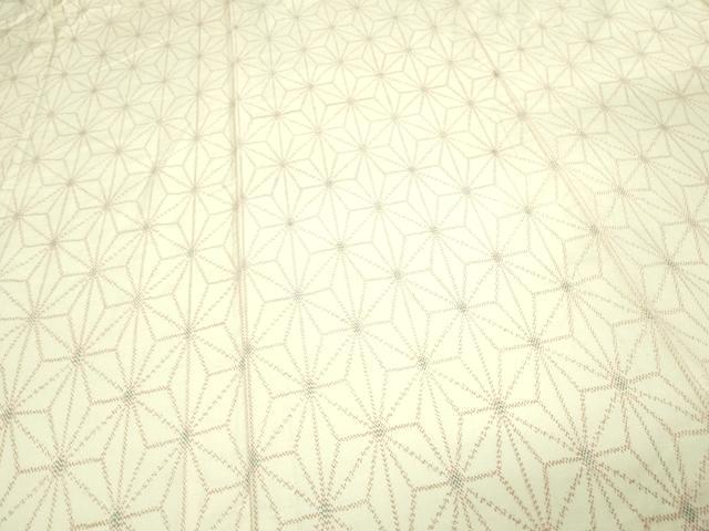 平和屋着物▽上質な紬 単衣 麻の葉文様 ロング丈 正絹 逸品 DAAU6398sf