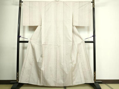 平和屋着物▽本場大島紬 白大島 単衣 9マルキ 吉祥文 ますいわ屋扱い 正絹 逸品 DAAU6399sf