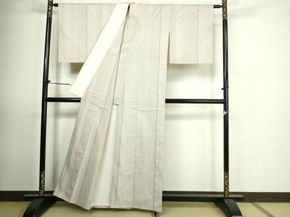平和屋着物▽本場大島紬 白大島 単衣 9マルキ 吉祥文 ますいわ屋扱い 正絹 逸品 DAAU6399sf
