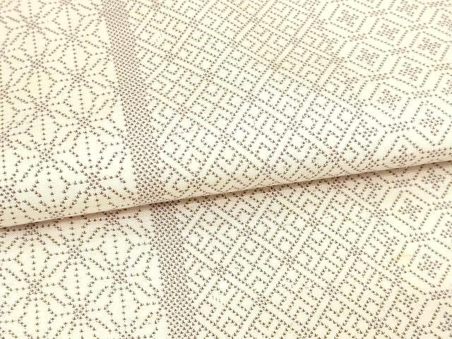平和屋着物▽本場大島紬 白大島 単衣 9マルキ 吉祥文 ますいわ屋扱い 正絹 逸品 DAAU6399sf