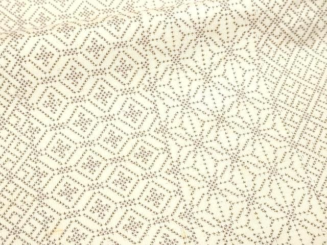 平和屋着物▽本場大島紬 白大島 単衣 9マルキ 吉祥文 ますいわ屋扱い 正絹 逸品 DAAU6399sf