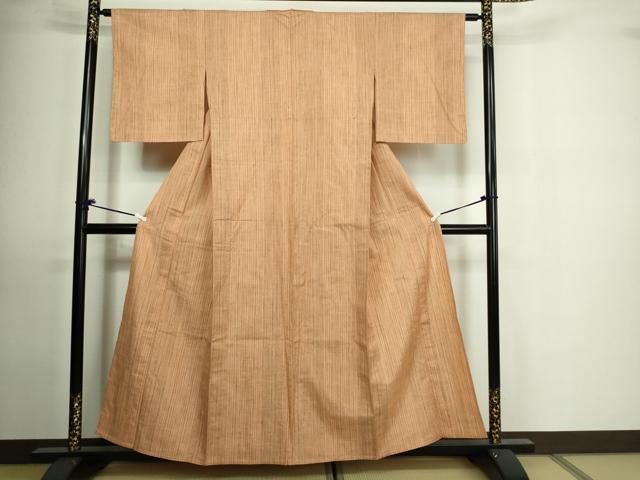 平和屋着物▽上質な紬 単衣 間道 正絹 逸品 未使用 DAAU6400sf