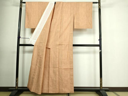 平和屋着物▽上質な紬 単衣 間道 正絹 逸品 未使用 DAAU6400sf