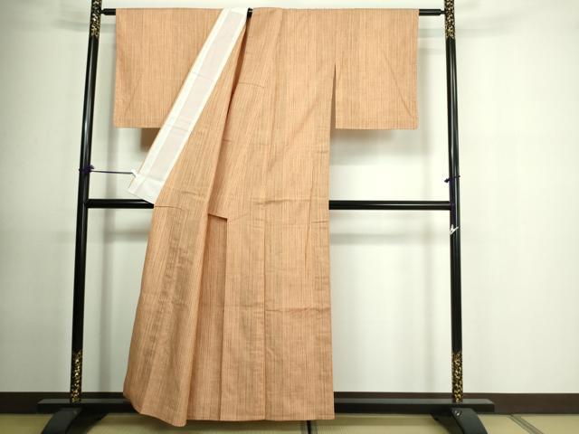 平和屋着物▽上質な紬 単衣 間道 正絹 逸品 未使用 DAAU6400sf