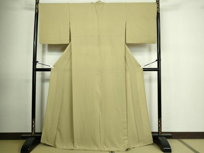 平和屋着物▽上質な色無地 単衣 利休茶色 正絹 逸品 DAAU6401sf