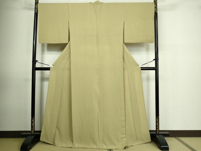 平和屋着物▽上質な色無地 単衣 利休茶色 正絹 逸品 DAAU6401sf