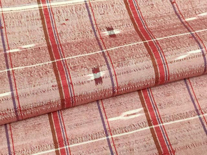 平和屋着物▽上質な紬 単衣 十字絣 正絹 逸品 DAAU6405sf