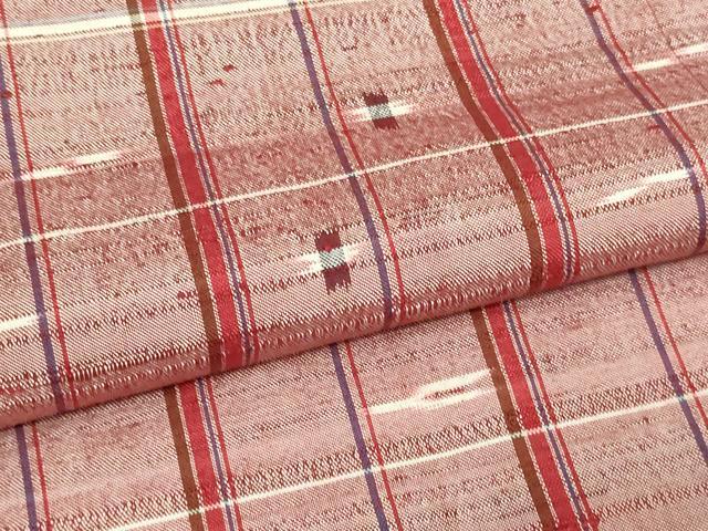 平和屋着物▽上質な紬 単衣 十字絣 正絹 逸品 DAAU6405sf