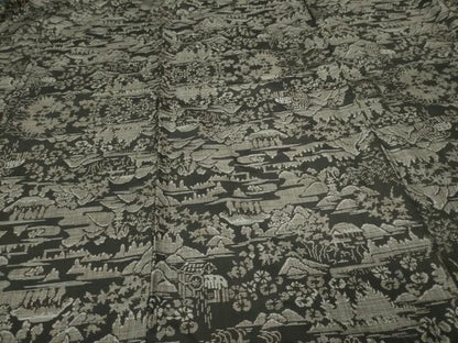 平和屋着物▽本場大島紬 単衣 9マルキ 風景文 正絹 逸品 DAAU6406sf