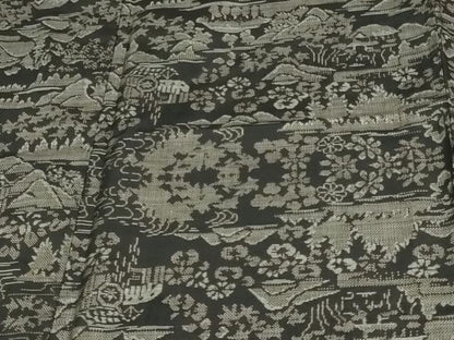 平和屋着物▽本場大島紬 単衣 9マルキ 風景文 正絹 逸品 DAAU6406sf