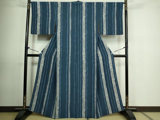 平和屋着物▽上質な小紋　単衣　舞桜文　正絹　逸品　DAAU6407sf
