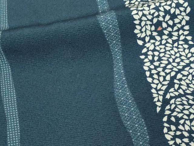 平和屋着物▽上質な小紋　単衣　舞桜文　正絹　逸品　DAAU6407sf