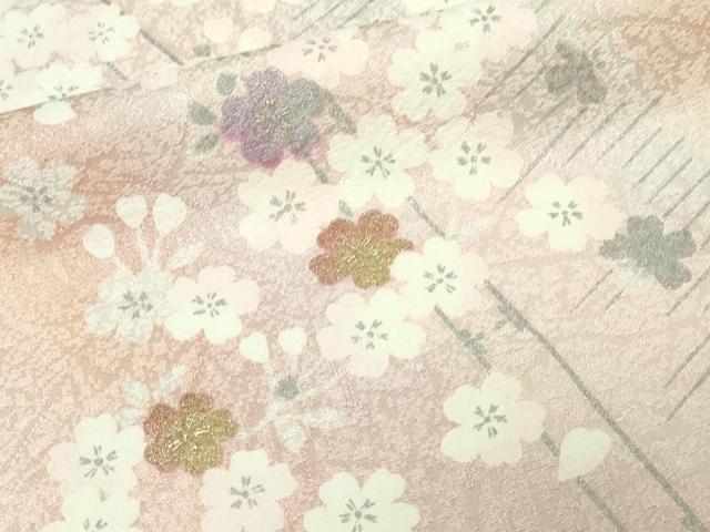 平和屋着物▽上質な小紋 単衣 花蝶文 暈し染め 金彩 やまと誂製 正絹 逸品 未使用 DAAU6408sf
