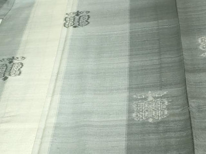 平和屋着物▽上質な紬 単衣 草花文 正絹 逸品 DAAU6409sf