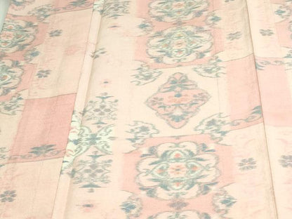 平和屋着物▽上質な紬 単衣 花唐草文 正絹 逸品 DAAU6410sf