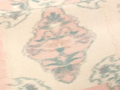 平和屋着物▽上質な紬 単衣 花唐草文 正絹 逸品 DAAU6410sf