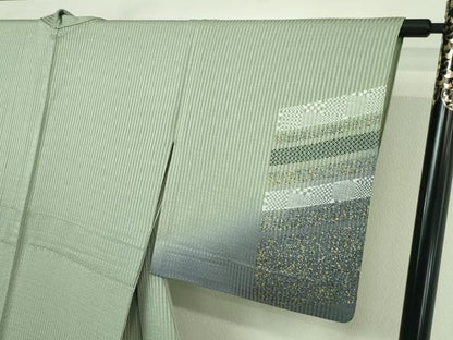 平和屋着物▽訪問着 単衣 刺繍 舞花文 金彩 正絹 逸品 DAAU6411sf