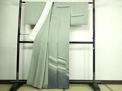 平和屋着物▽訪問着 単衣 刺繍 舞花文 金彩 正絹 逸品 DAAU6411sf