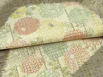 平和屋着物▽上質な紬 単衣 牡丹 正絹 逸品 DAAU6414sf