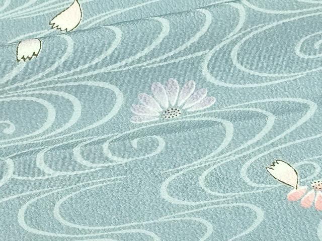 平和屋着物▽小紋 単衣 流水舞花文 洗える着物 DAAU6416sf