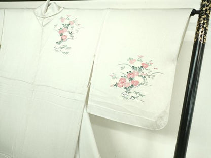 平和屋着物▽訪問着 単衣 駒刺繍 風景草花文 正絹 逸品 DAAU6417sf