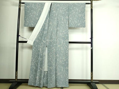 平和屋着物▽上質な小紋 単衣 花蝶文 正絹 逸品 DAAU6424sf