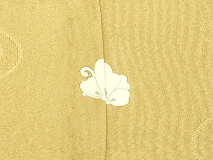 平和屋着物▽上質な色無地 単衣 流水地紋 浅黄色 正絹 逸品 DAAU6426sf