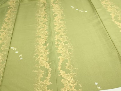 平和屋着物▽小紋　単衣　草花文　洗える着物　DAAU6431sf