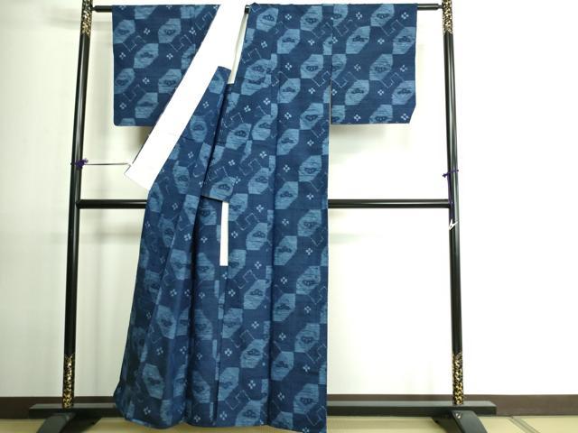 平和屋着物▽上質な紬 単衣 松文 正絹 逸品 DAAU6432sf