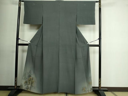 平和屋着物▽豪華色留袖　単衣　刺繍　松葉文　暈し染め　金糸　正絹　逸品　DAAU6433sf