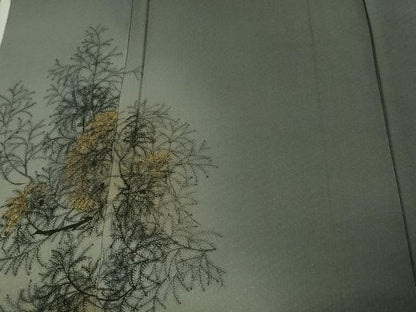 平和屋着物▽豪華色留袖　単衣　刺繍　松葉文　暈し染め　金糸　正絹　逸品　DAAU6433sf