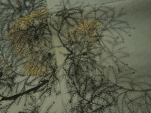 平和屋着物▽豪華色留袖　単衣　刺繍　松葉文　暈し染め　金糸　正絹　逸品　DAAU6433sf