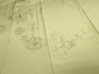 平和屋着物▽中国三大刺繍　スワトウ刺繍　汕頭刺繍　総刺繍　訪問着　単衣　鳳凰正倉院花文　正絹　逸品　DAAU6435sf