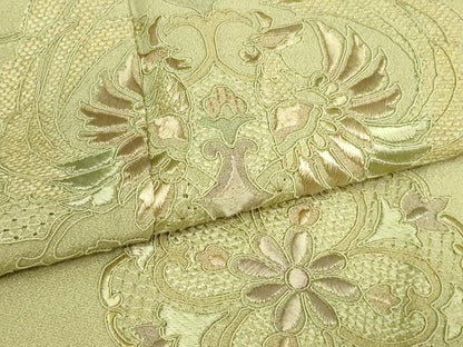 平和屋着物▽中国三大刺繍　スワトウ刺繍　汕頭刺繍　総刺繍　訪問着　単衣　鳳凰正倉院花文　正絹　逸品　DAAU6435sf