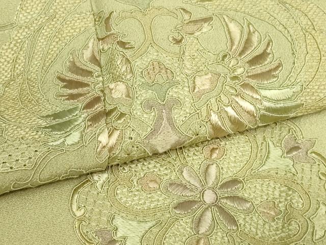 平和屋着物▽中国三大刺繍　スワトウ刺繍　汕頭刺繍　総刺繍　訪問着　単衣　鳳凰正倉院花文　正絹　逸品　DAAU6435sf