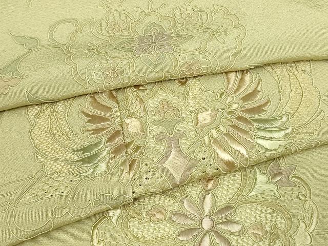 平和屋着物▽中国三大刺繍　スワトウ刺繍　汕頭刺繍　総刺繍　訪問着　単衣　鳳凰正倉院花文　正絹　逸品　DAAU6435sf