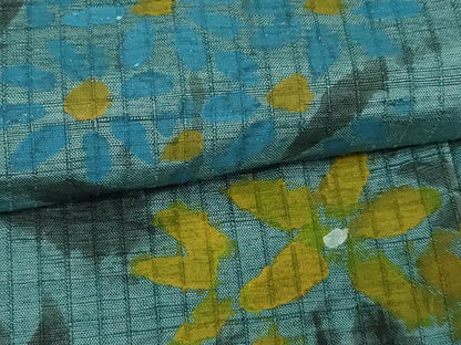 平和屋着物▽訪問着 単衣 紬地 作家物 手描き 草花文 正絹 逸品 DAAU6437sf