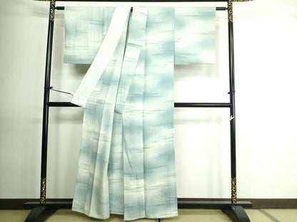 平和屋着物▽上質な小紋 単衣 霞文 暈し染め 正絹 逸品 DAAU6439sf