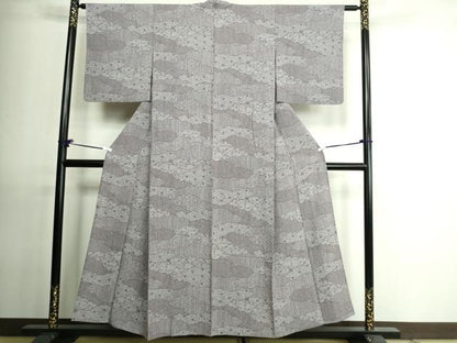 平和屋着物▽上質な小紋 単衣 花唐草文 正絹 逸品 DAAU6440sf