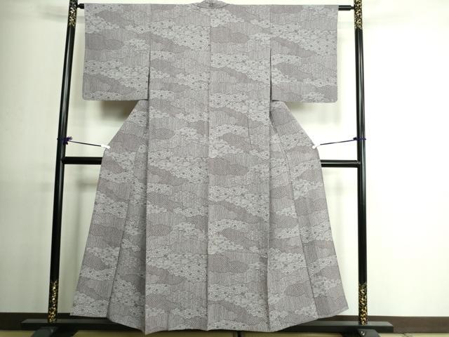 平和屋着物▽上質な小紋 単衣 花唐草文 正絹 逸品 DAAU6440sf