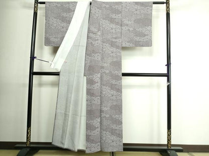 平和屋着物▽上質な小紋 単衣 花唐草文 正絹 逸品 DAAU6440sf