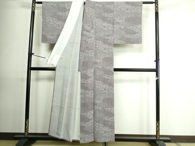 平和屋着物▽上質な小紋 単衣 花唐草文 正絹 逸品 DAAU6440sf
