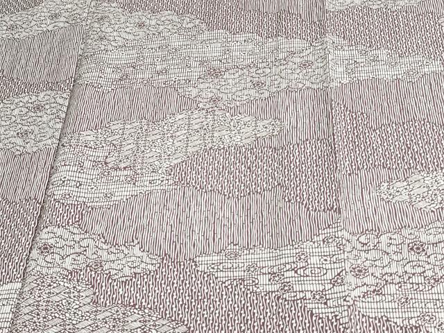 平和屋着物▽上質な小紋 単衣 花唐草文 正絹 逸品 DAAU6440sf