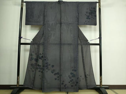 平和屋着物▽訪問着 単衣 無双 紗袷 紗×絽 蔦の葉文 正絹 逸品 DAAU6520sf